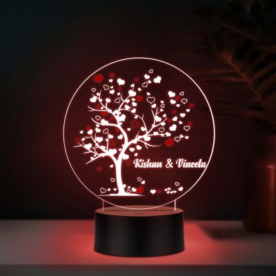Personalized Romantic Tree UV Print Auto Color Changing LED Lamp